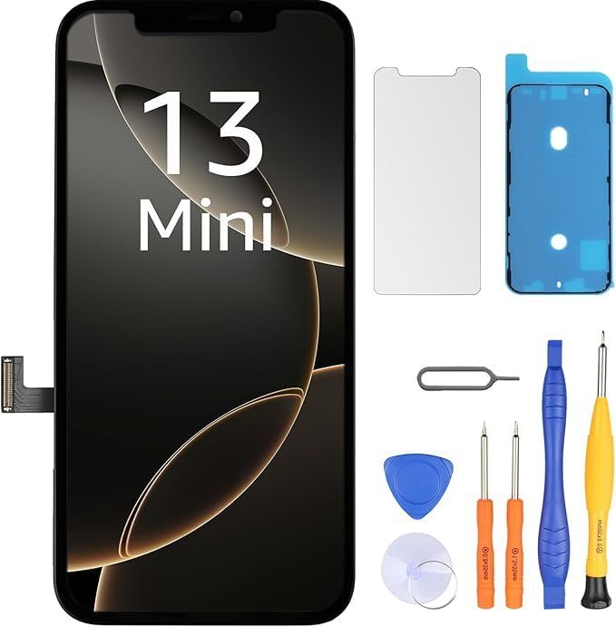 【新品】LL TRADER 20251 iPhone 13 Mini 5.4インチ FHD 液晶パネル 画面交換タッチスクリーン デジタイザーアセンブリフレーム 修理キット付き 9c7b13ab
