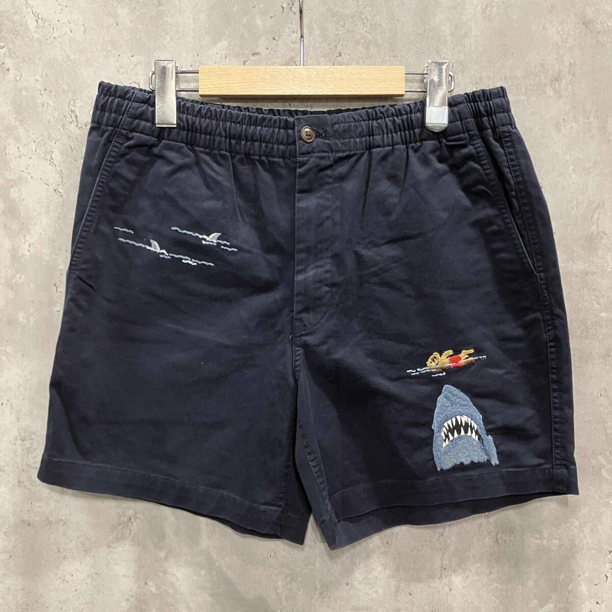 POLO RALPH LAUREN ポロラルフローレン サメ刺繍ショーツ ハーフパンツ ネイビー サイズ M