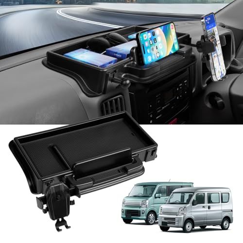 エブリィワゴン da17w da17v ダッシュボードトレイ 車内収納ボックス 3Dトレイ スマホホルダー付き 小物入れ 車種専用 収納トレイ 滑り止め ラバーマット付き 内装 パーツ 装着簡単 メーカー直営so 055d7c1a