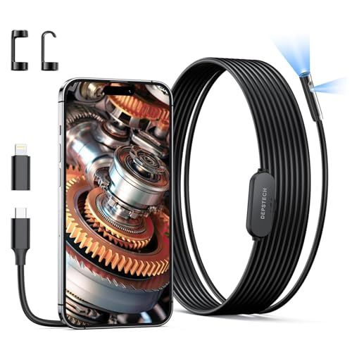 DEPSTECH ファイバースコープ デュアルレンズ 2K画質 防水内視鏡カメラ 7.9MMスコープ Type-C lightning接続 Android iPhone 対応 専用アプリ付 LED搭載 マイクロスコープ 家庭用 機械点検 年末 744fa620