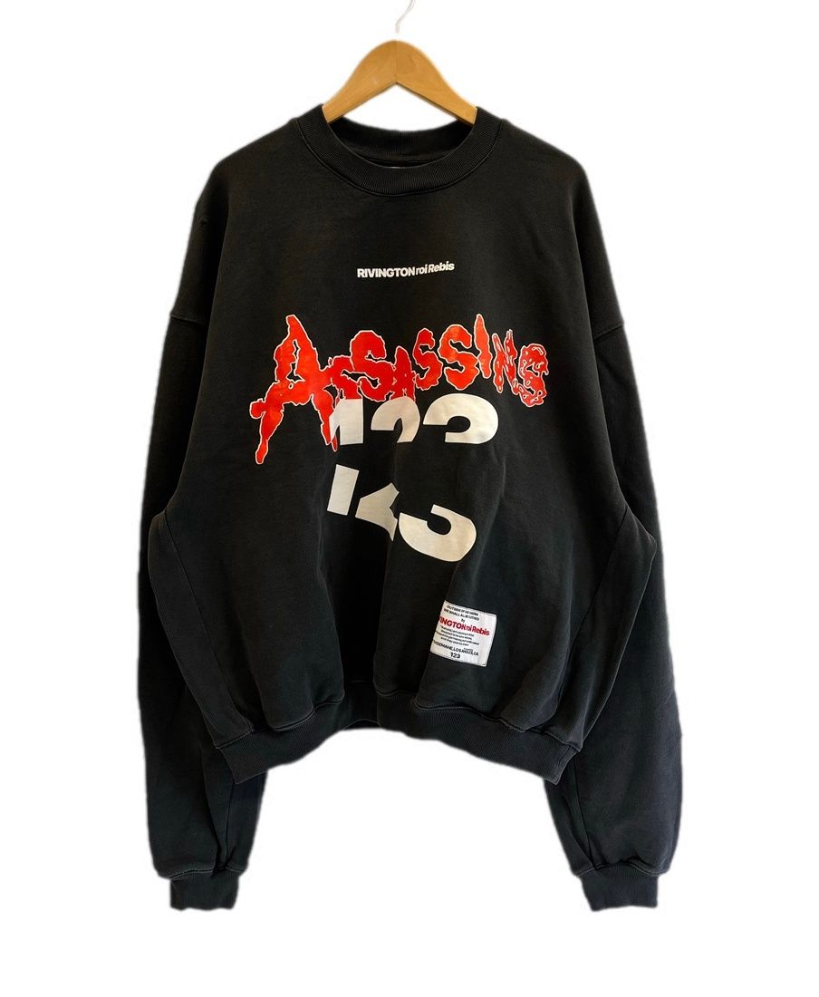 リヴィントンロイレビス RRR123 RIVINGTON roi Rebis Assassins Black Sweatshirt Black 黒 スウェット ブラック Sサイズ 101MT-6347