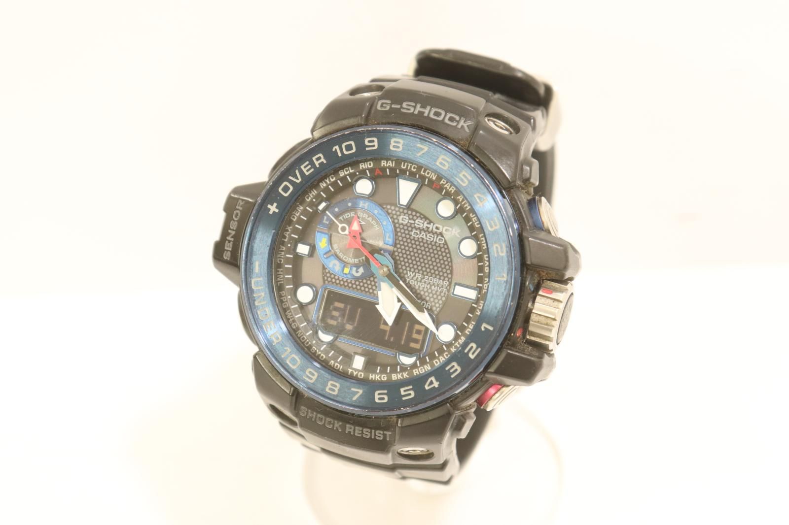 【中古】 CASIO メンズ腕時計 G-SHOCK GULFMASTER CASIO 黒 ブラック ロゴ GWN-1000B-1BJF
