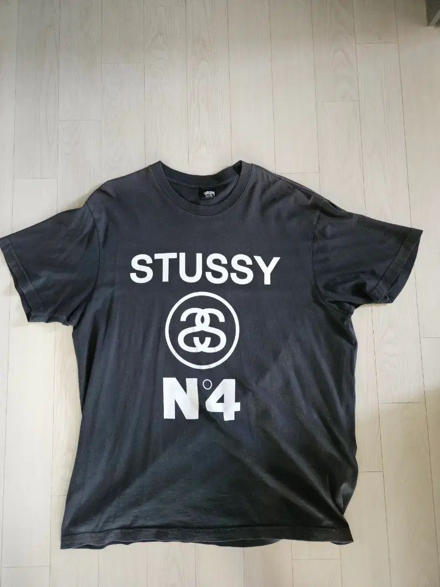 STUSSY ピグメント ダイド STU No 4 Tシャツ ブラック (XL)