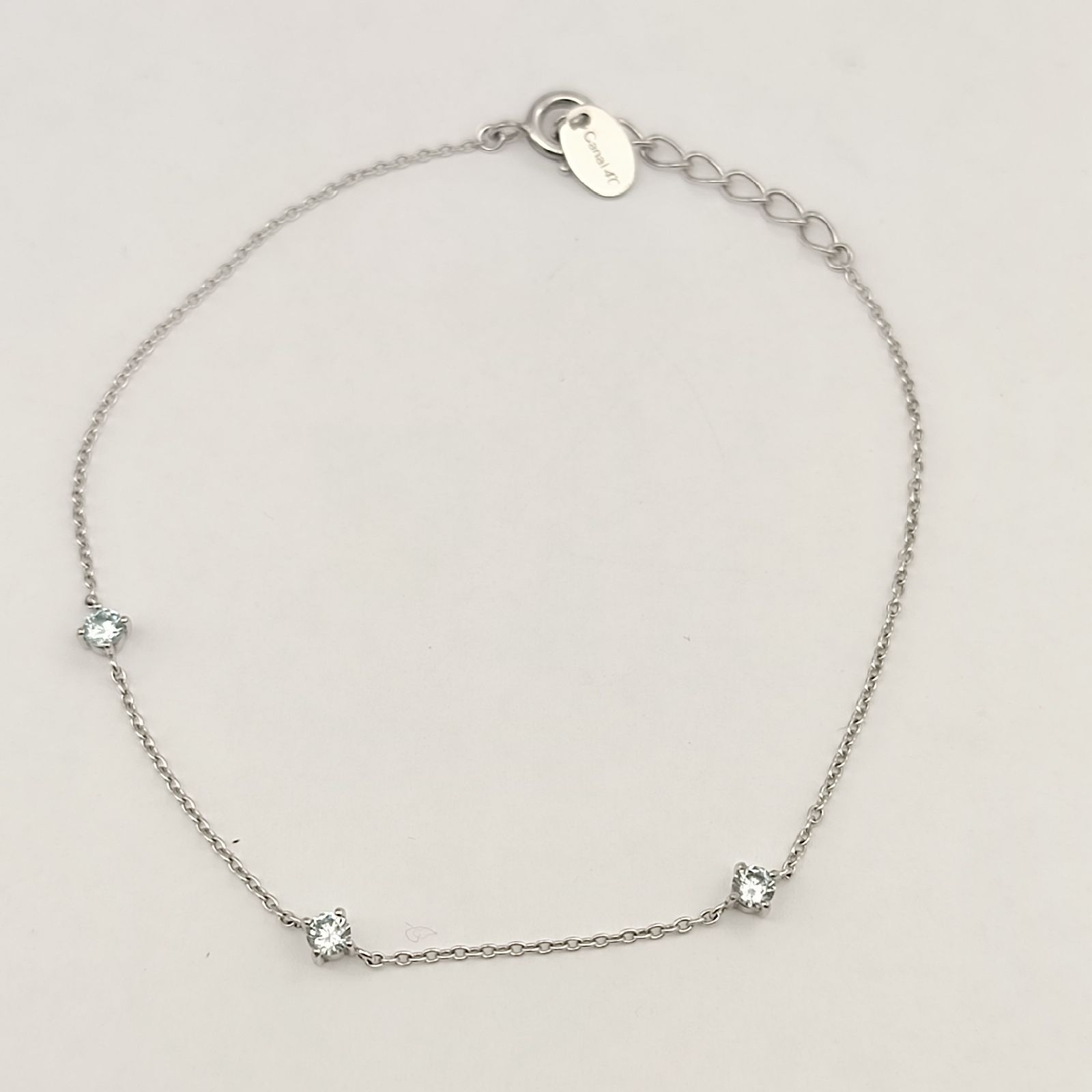 美品】canal 4℃ カナルヨンドシー アクアマリンチェーンブレスレット 