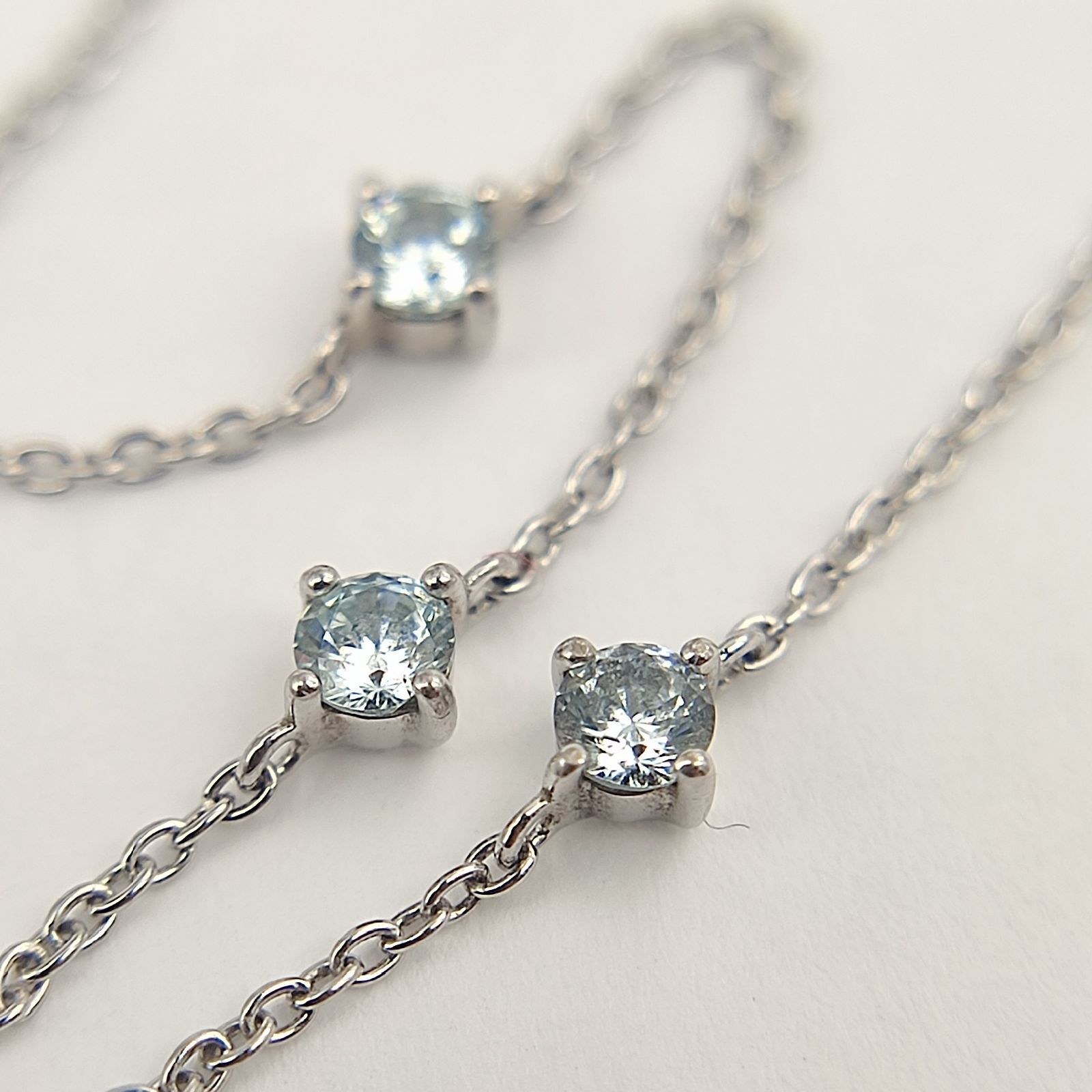 美品】canal 4℃ カナルヨンドシー アクアマリンチェーンブレスレット 
