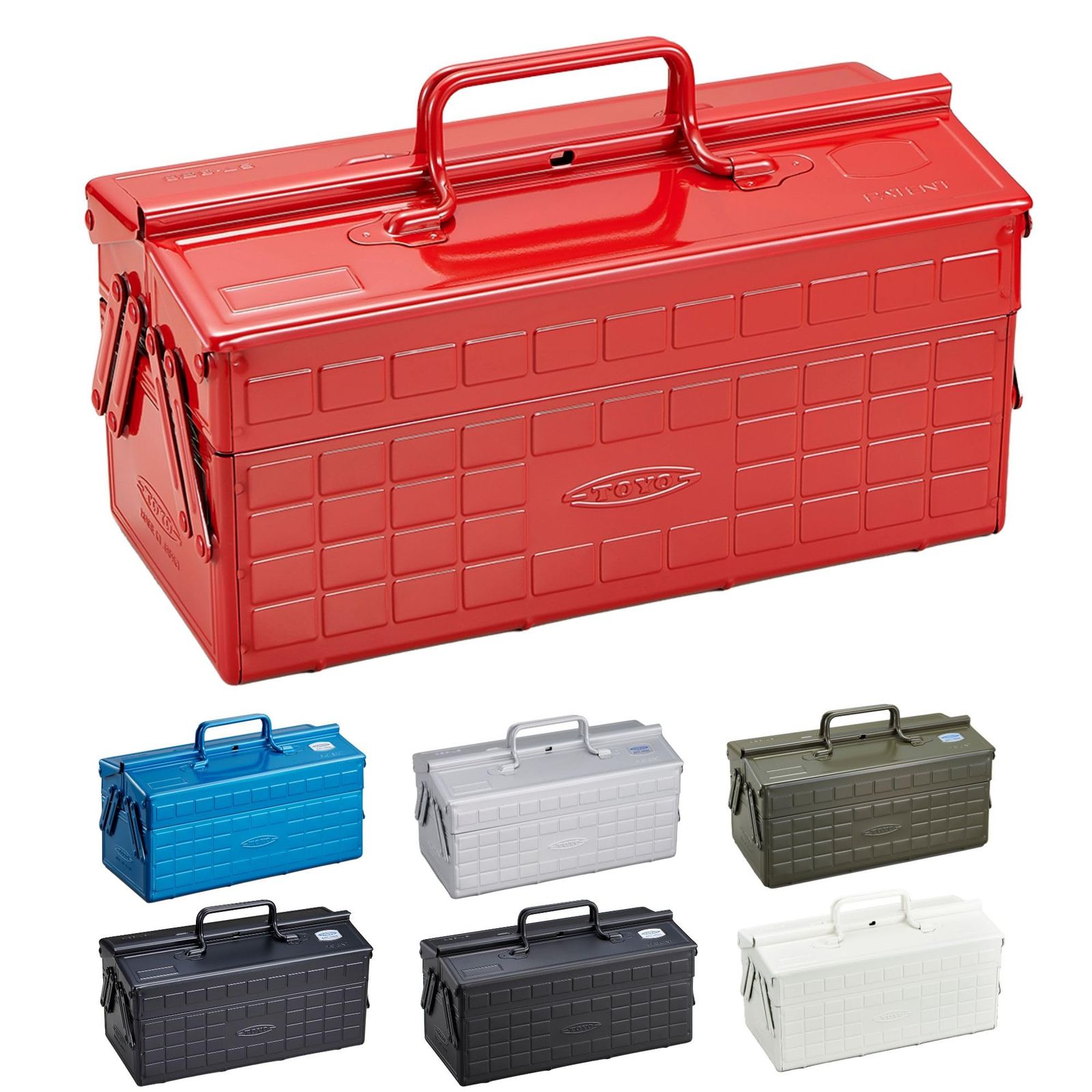 東洋スチール(TOYO) 2段式スチール製工具箱 ST-350 レッド 【幅約35×奥行約16×高さ約21cm】 日本製 ツールボックス 収納ボックスts bc23a303