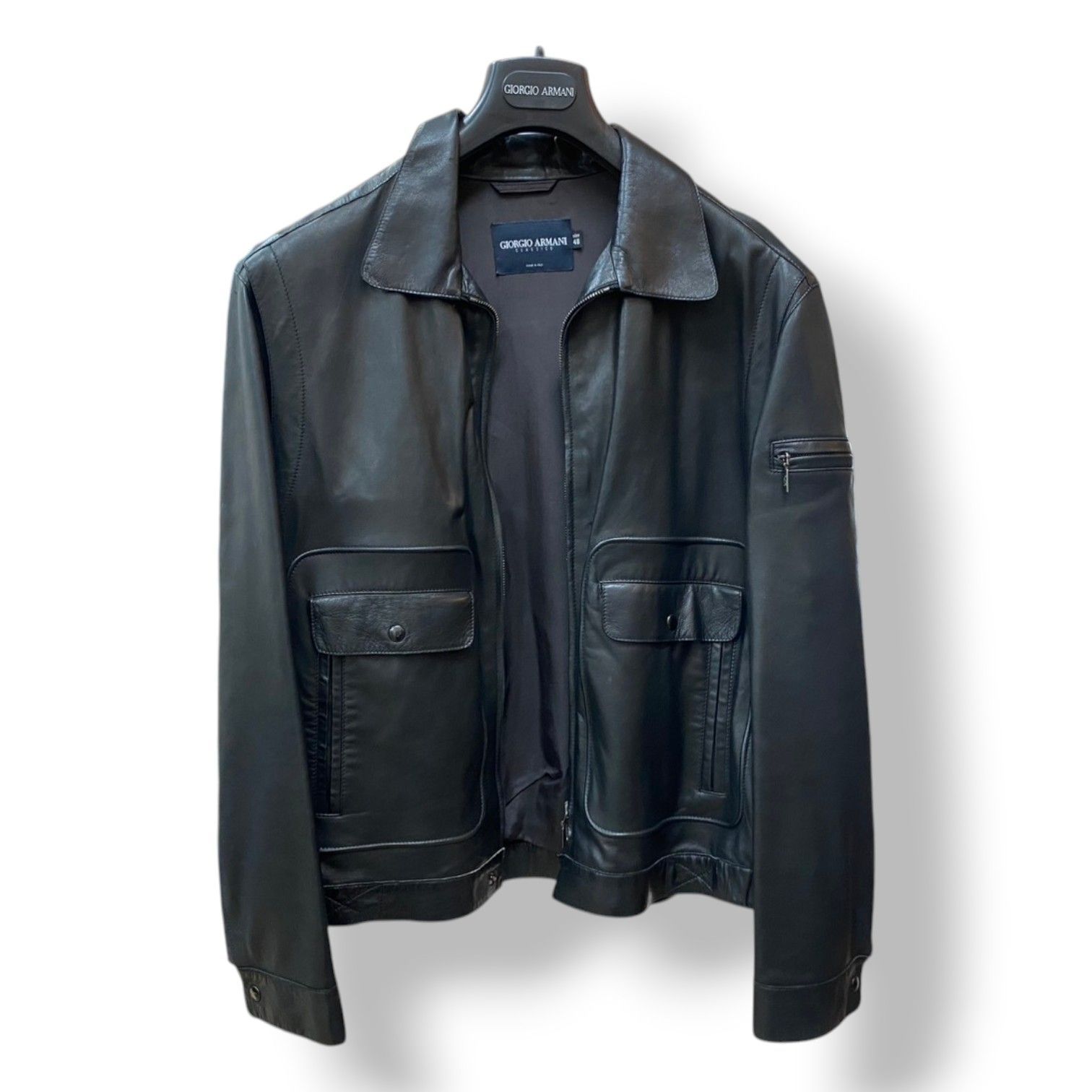 GIORGIO ARMANI ラムレザー ジャケット 48サイズ アルマーニ