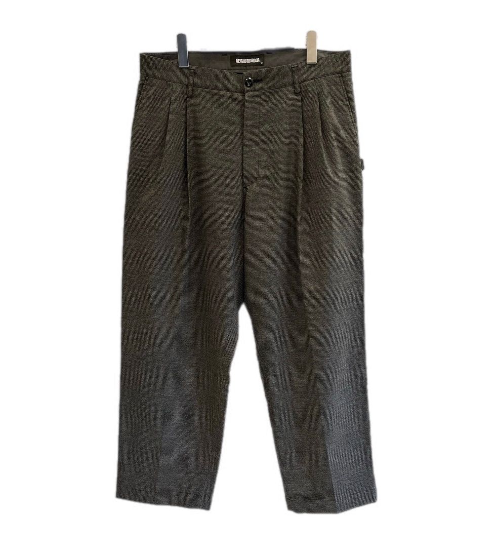 ネイバーフッド NEIGHBORHOOD 21AW CHECK.TWO TUCK/ER-PT 212AQNH-PTM03 チェック ツータック パンツ 212AQNH-PTM03 スラックス グレー Lサイズ 101MB-1011