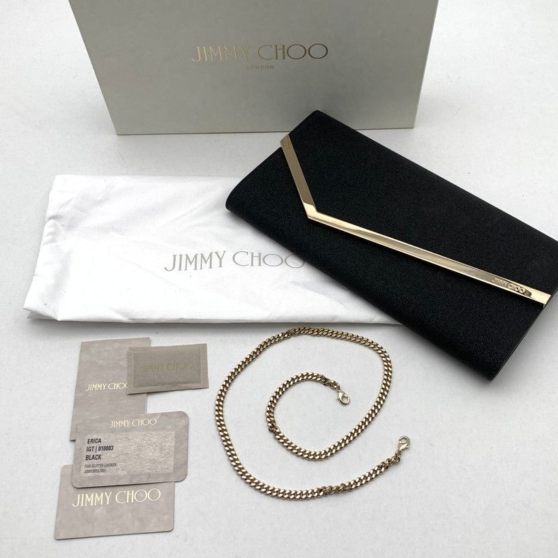 中古品】 JIMMY CHOO ジミーチュウ EMMIE CLUTCH BAG クラッチバッグ