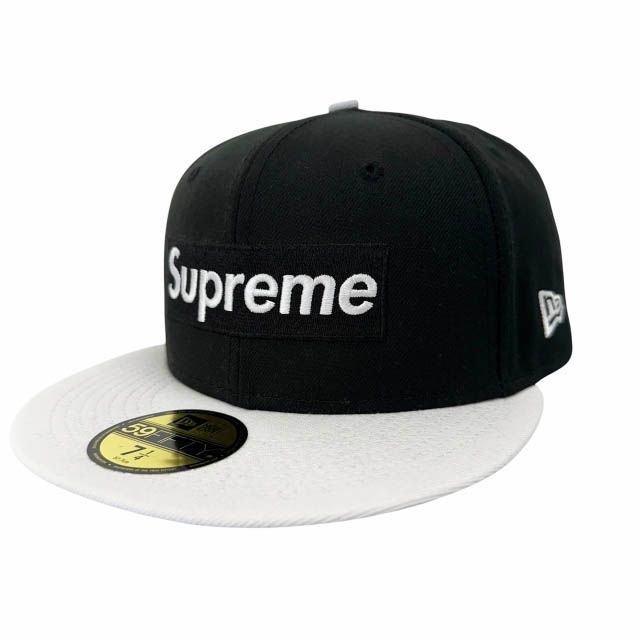 シュプリーム SUPREME ×NEWERA ニューエラ 22SS 2-Tone Box Logo Cap 2トーン ボックス ロゴ刺繍 ベースボール キャップ 帽子 7 1/4 黒 白 ブラック ホワイト ブランド古着ベクトル 中古☆AA★▲260522