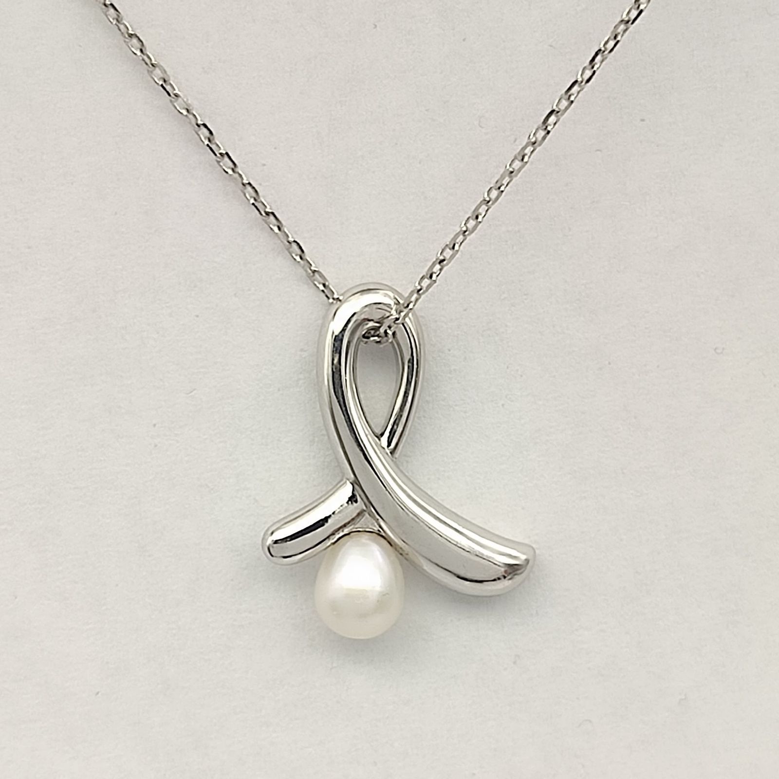 美品】TASAKI 田崎真珠 パールトップデザインネックレス 5㎜ シルバー 