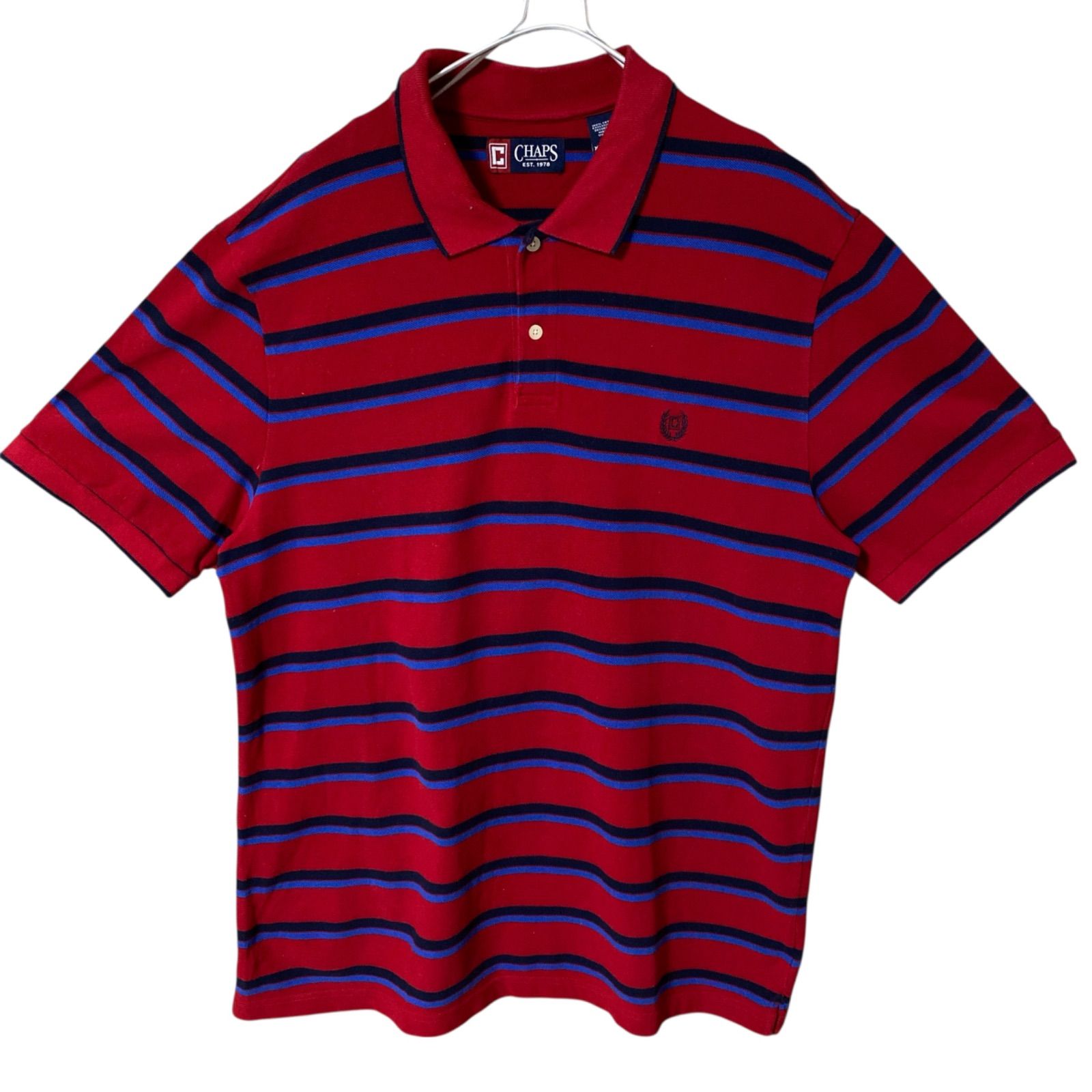 CHM CHAPS Ralph Lauren ポロシャツ ボーダー レッド XL 鹿の子