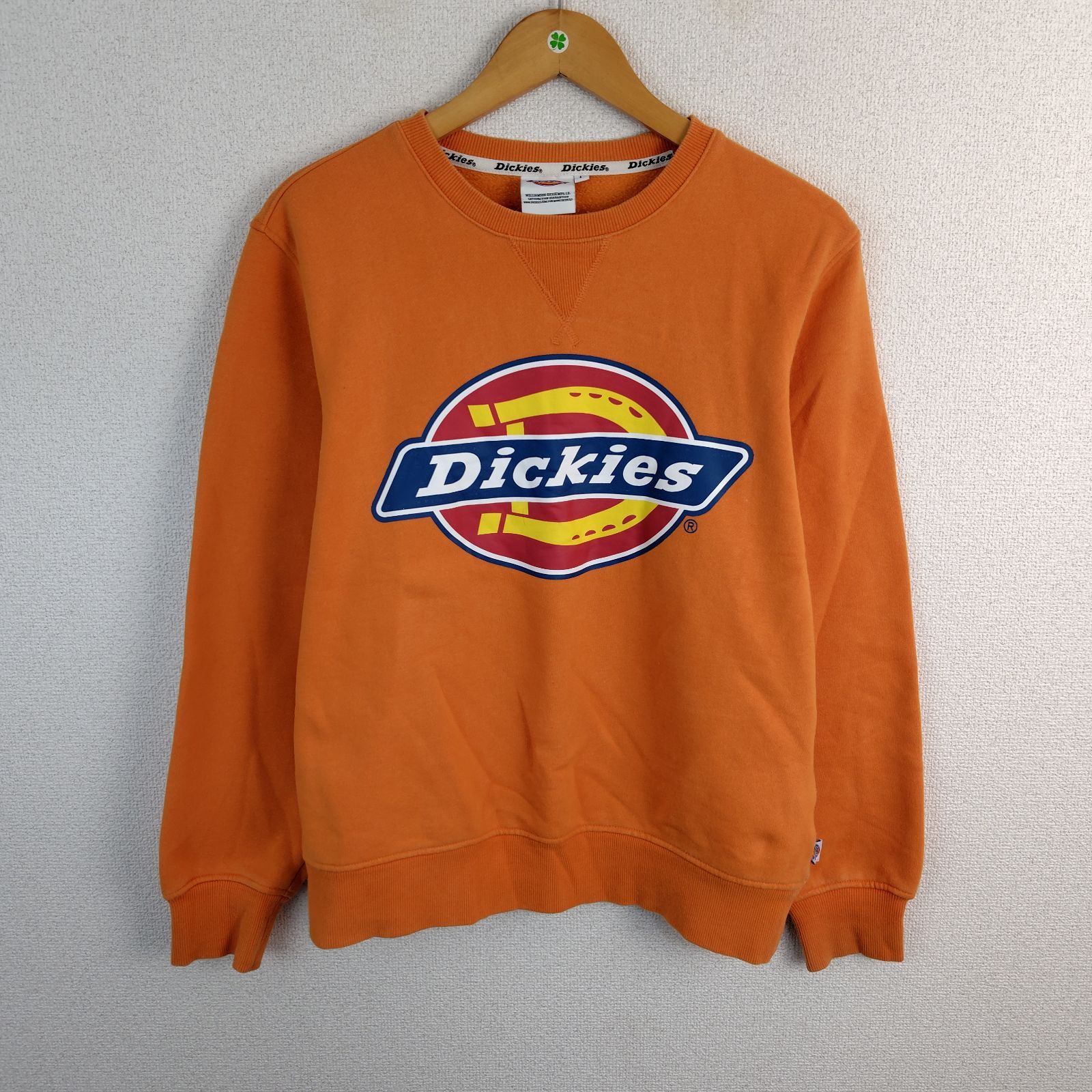 Dickies ディッキーズ スウェット ビッグロゴ プリント オレンジ L メンズ 古着 アメカジ ストリート