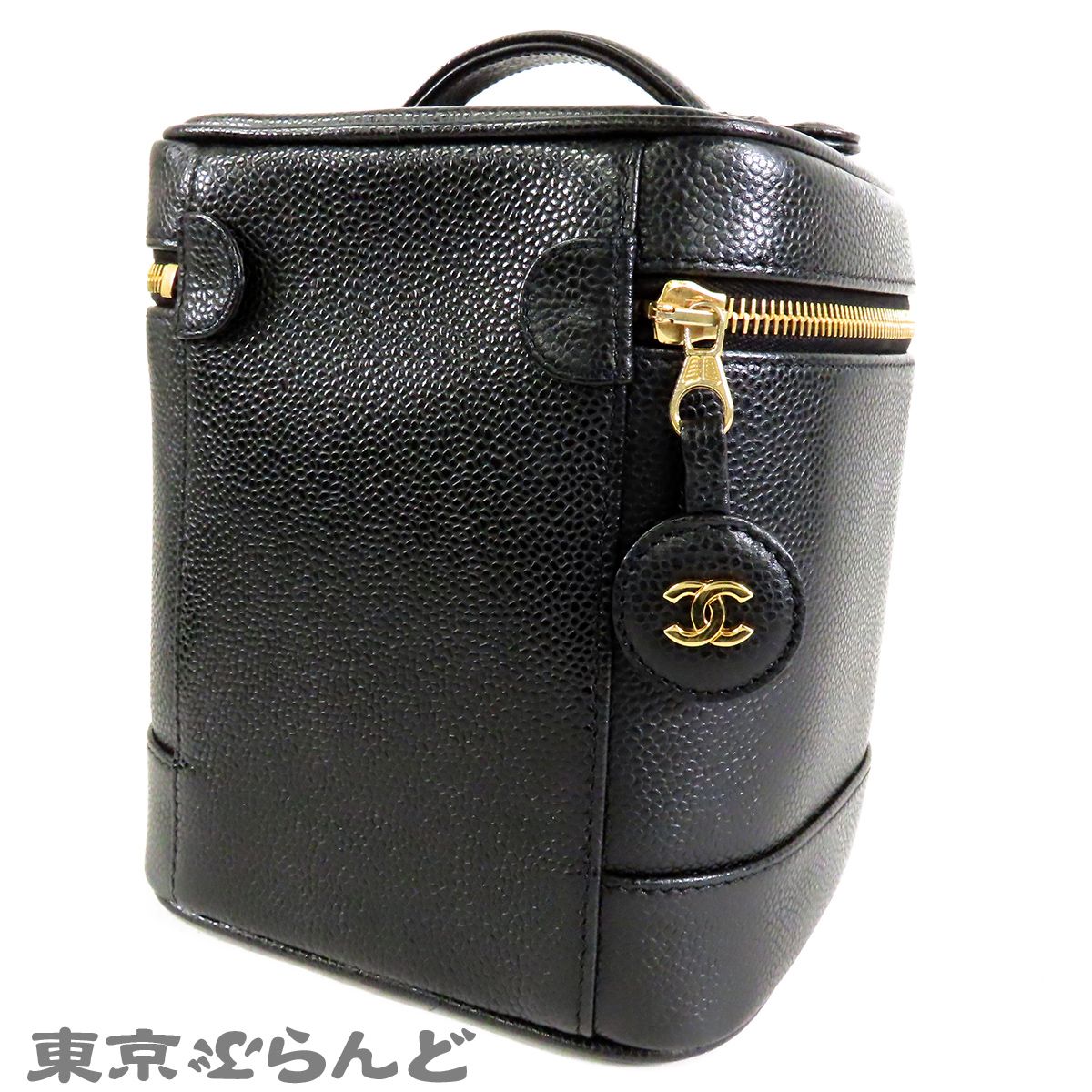 シャネル CHANEL バニティ バッグ ブラック 黒 ゴールド金具 キャビア