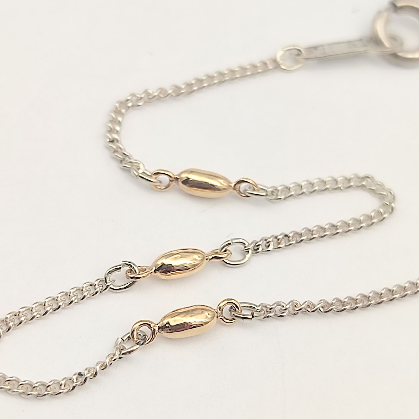 美品】4℃ ヨンドシー コンビチェーンブレスレット K10xシルバー925 1.4 