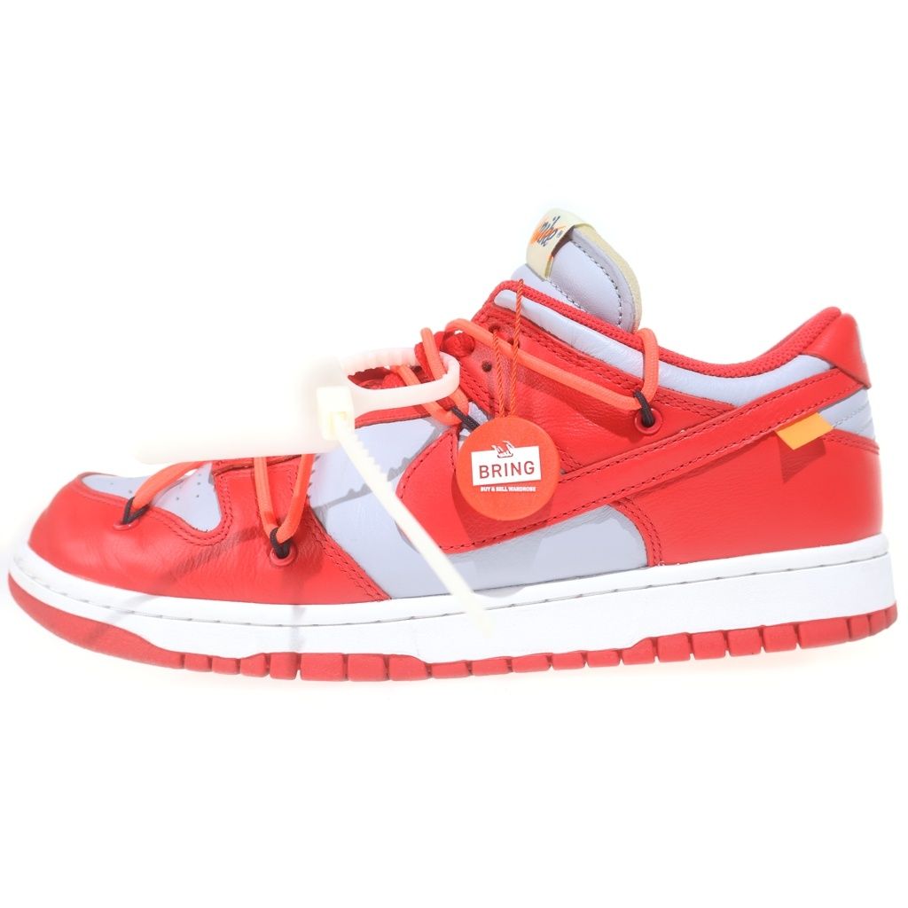 NIKE (ナイキ) ×OFF-WHITE DUNK LOW LTHR CT0856-600 オフホワイト ダンク ローカットスニーカー US9.5/27.5cm レッド/グレー