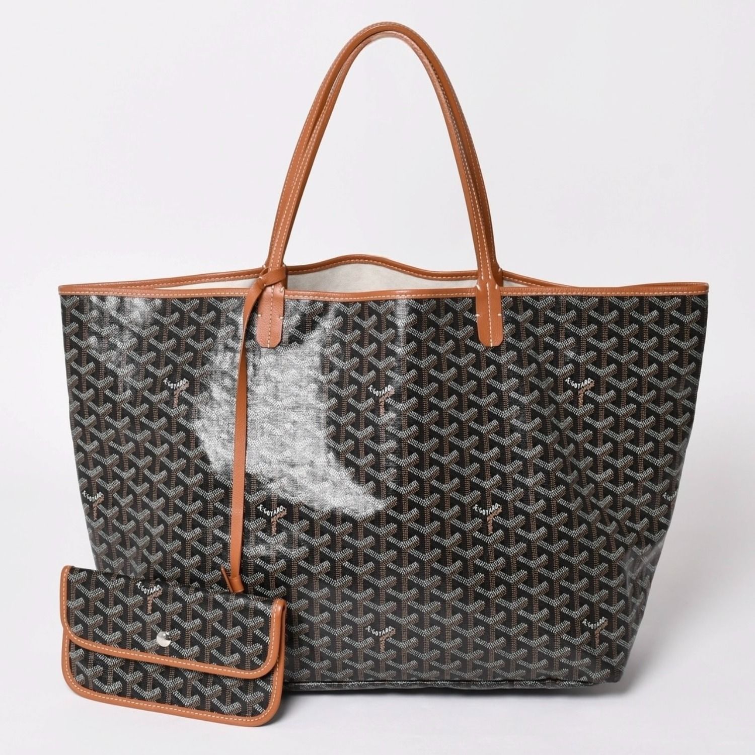 極美品 GOYARD ゴヤール SAINT LOUIS GM サンルイGM ブラウン トートバッグ PVCコーティングキャンバス 中古 4a002809