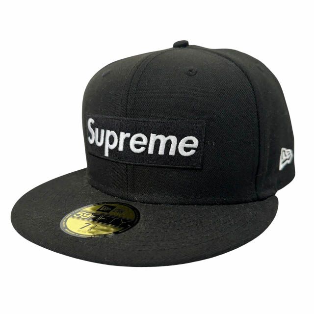 シュプリーム SUPREME ×NEWERA ニューエラ 21SS Champions Box Logo Cap チャンピオンズ ボックス ロゴ刺繍 ベースボール キャップ 帽子 7 3/8 黒ブラック ブランド古着ベクトル 中古☆AA★▲260522
