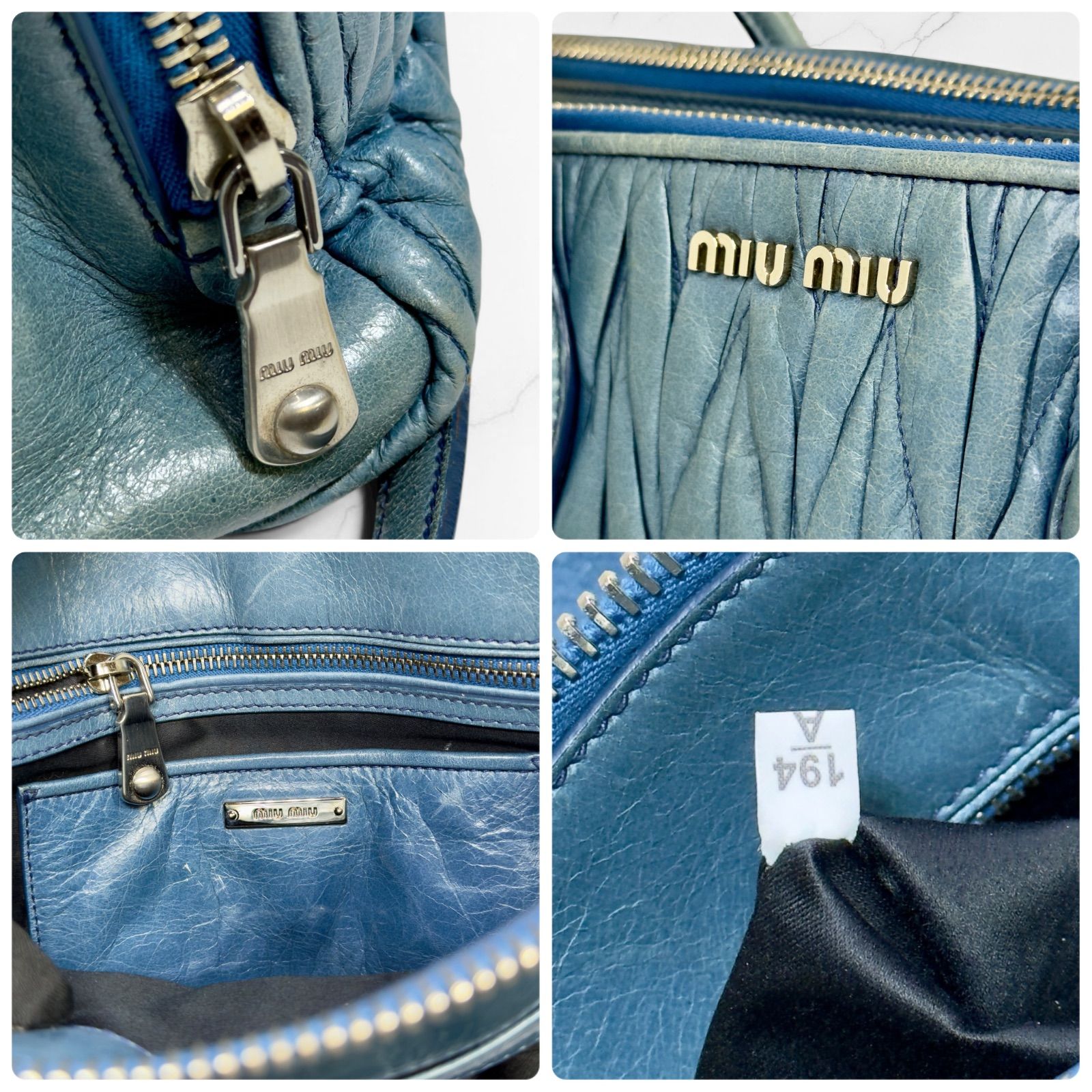 miumiu ミュウミュウ マテラッセ ダブルファスナー ショルダーバッグ 