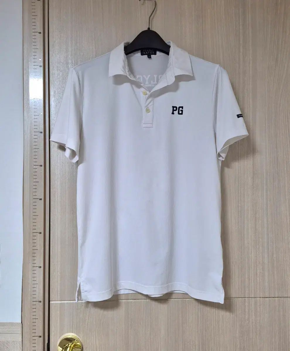 PEARLY GATES 白 半袖 ポロTシャツ PG ロゴ 5 メンズ ゴルフ