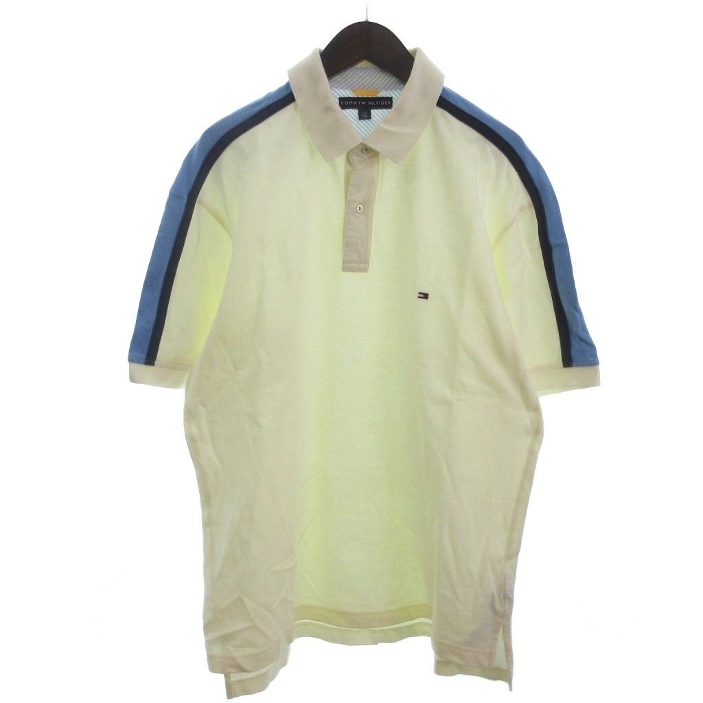 トミーヒルフィガー TOMMY HILFIGER ポロシャツ ロゴ 半袖 クリーム色 