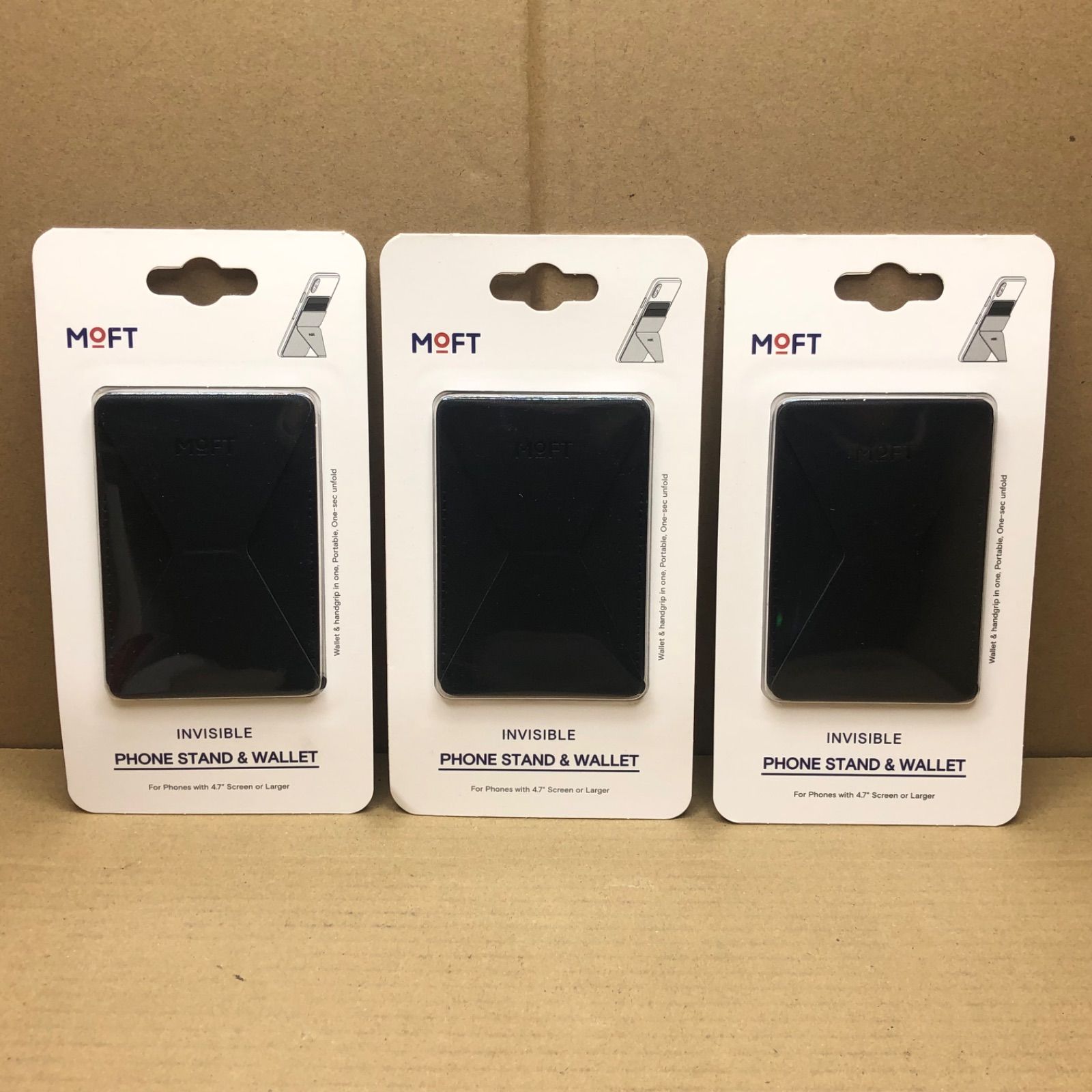 <サ> 3個セット 【新品未開封】 MOFT X 【新型 ミニマム版】スマホスタンド (ナイトブラック)