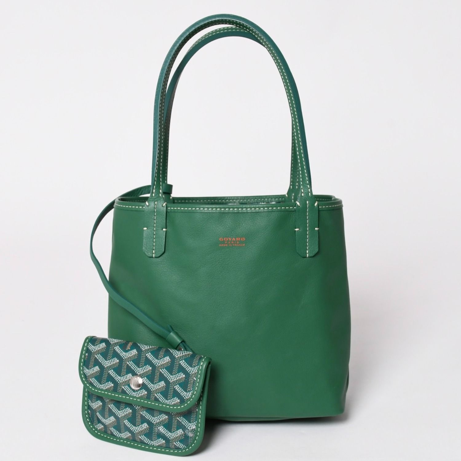 新品同様 GOYARD ゴヤール アンジュミニポーチ ハンドバッグ グリーン 