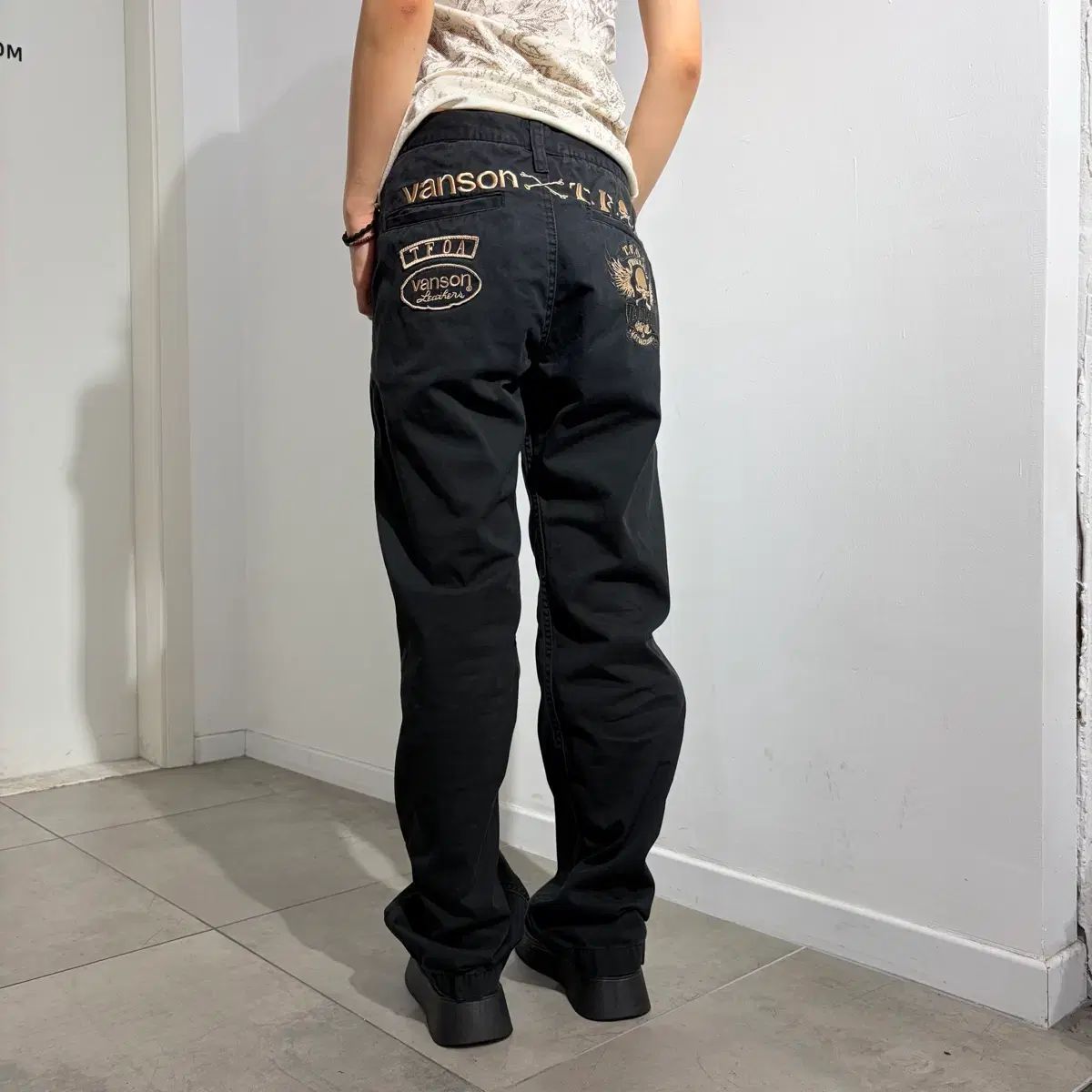 Vanson Leathers x TFOA スカル 刺繍 パンツ ズボン 23,523円