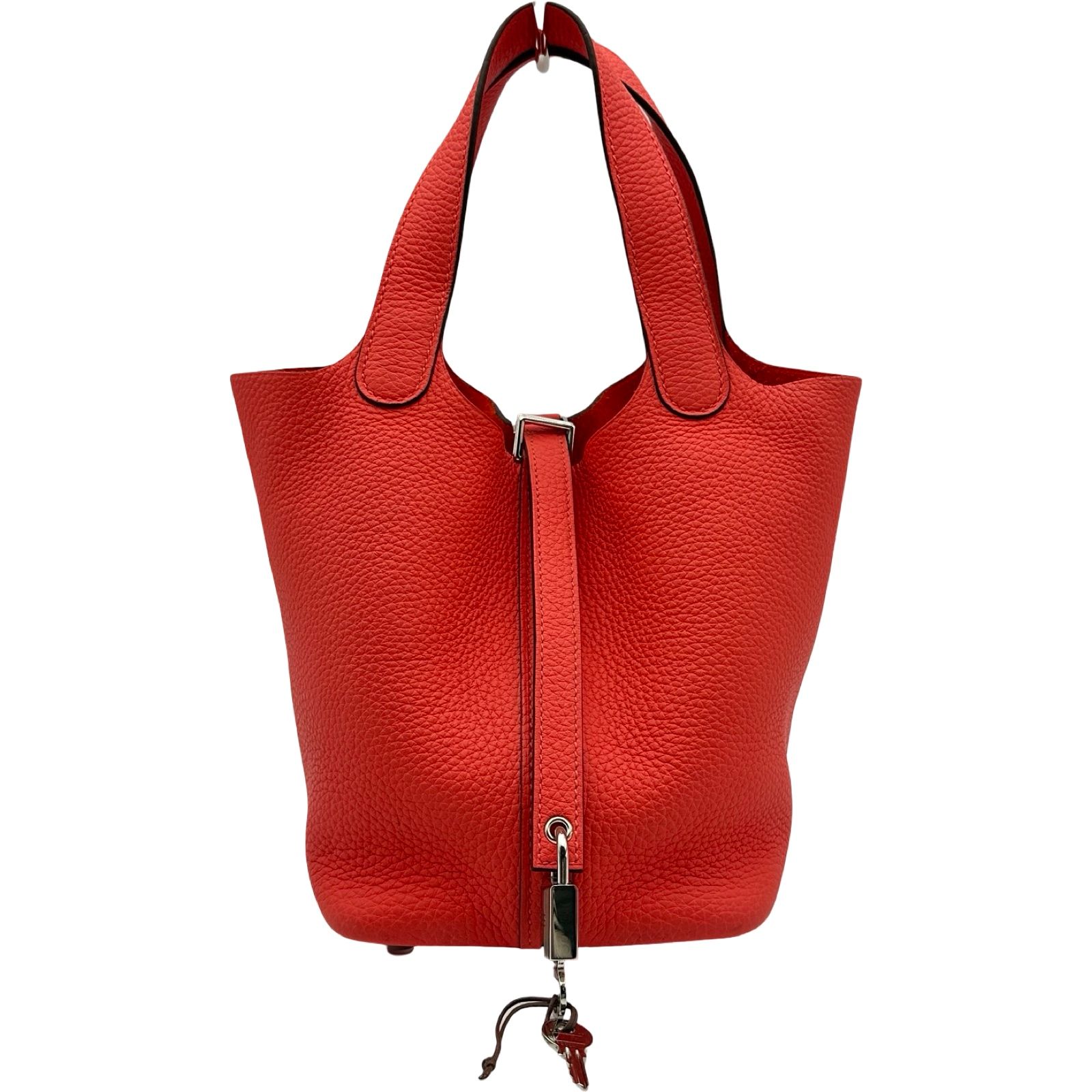 エルメス HERMES ピコタンロック PM U刻印 ローズテキサス シルバー金具 トリヨン レディース ハンドバッグ