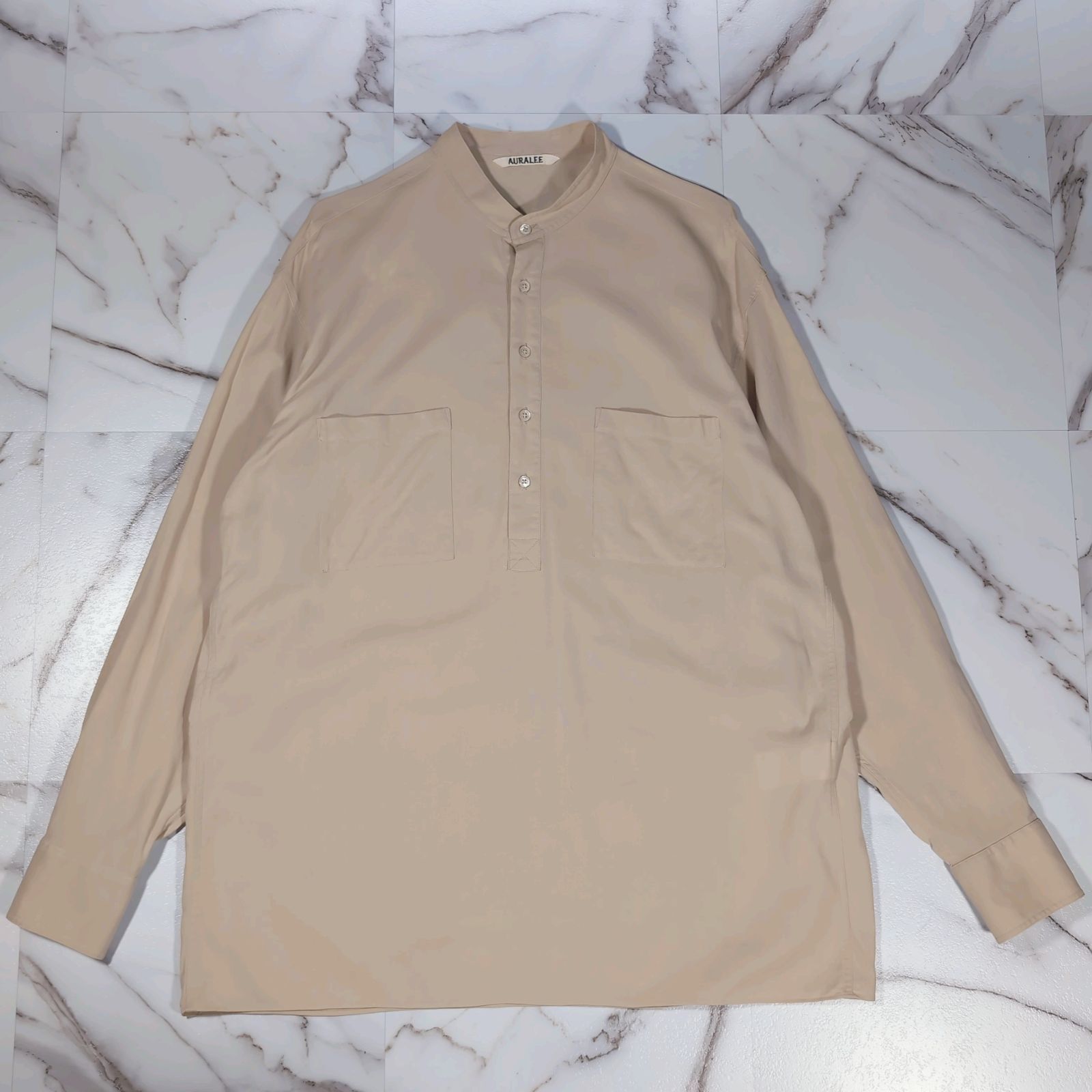 20SS AURALEE SHUTTLE GEORGETTE CLOTH P/O SHIRTS 3(S) 薄手 バンド