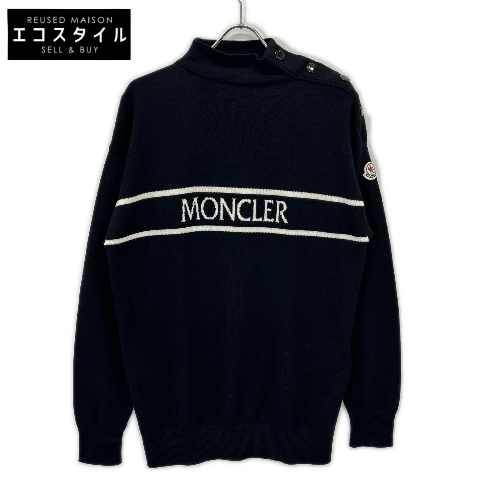 MONCLER モンクレール 22製 COLLC ALTO TRICOT ロゴ ウール ブラック 