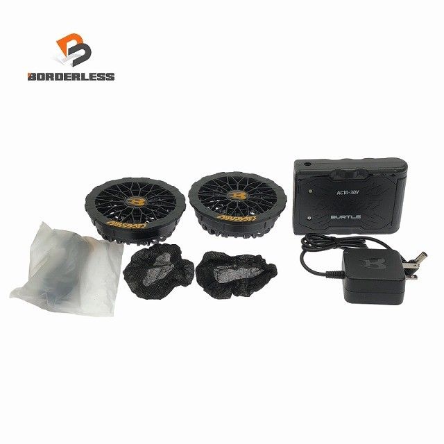 ☆美品☆BURTLE バートル 30V エアークラフト専用バッテリー AC10(マットブラック) ファンユニット AC10-1 ブラック128588