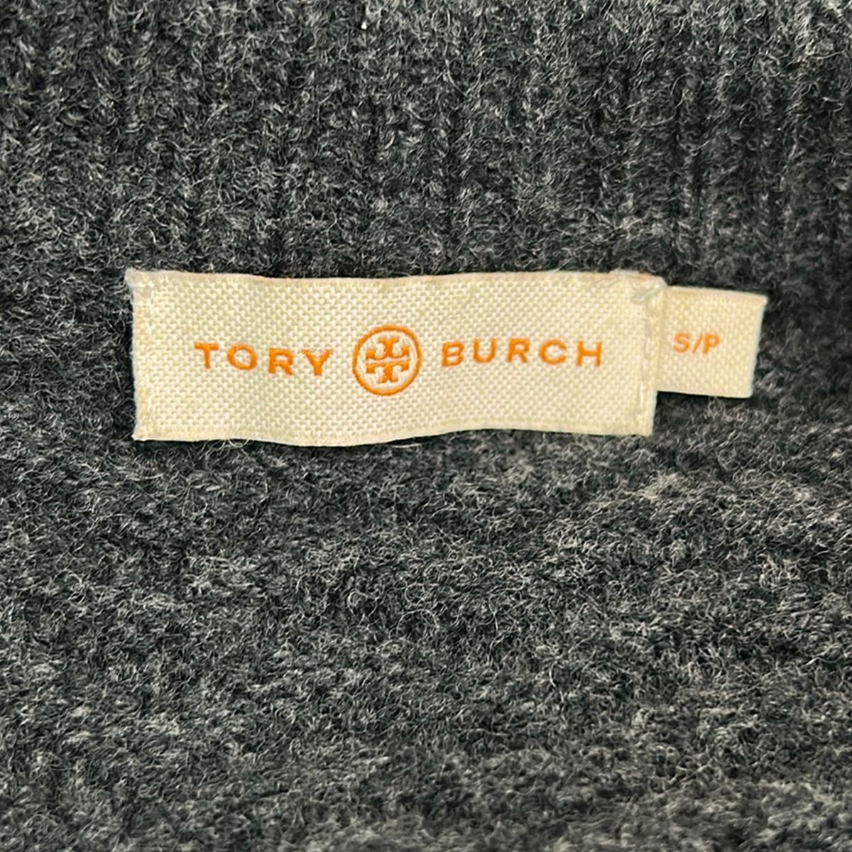 TORY BURCH(トリーバーチ) ブルゾン サイズS／P S レディース美品 - ダークグレー×黒 長袖/ニット/ジップアップ/春/秋
