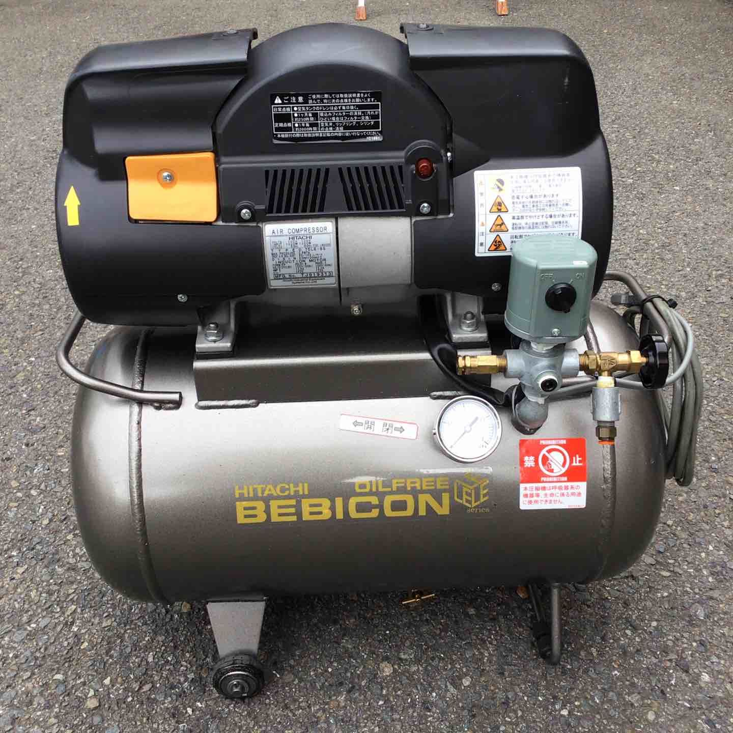 日立産機システム 単相100V スーパーオイルフリーベビコン 50/60Hz共用 0.75LE-8SB【川崎店】