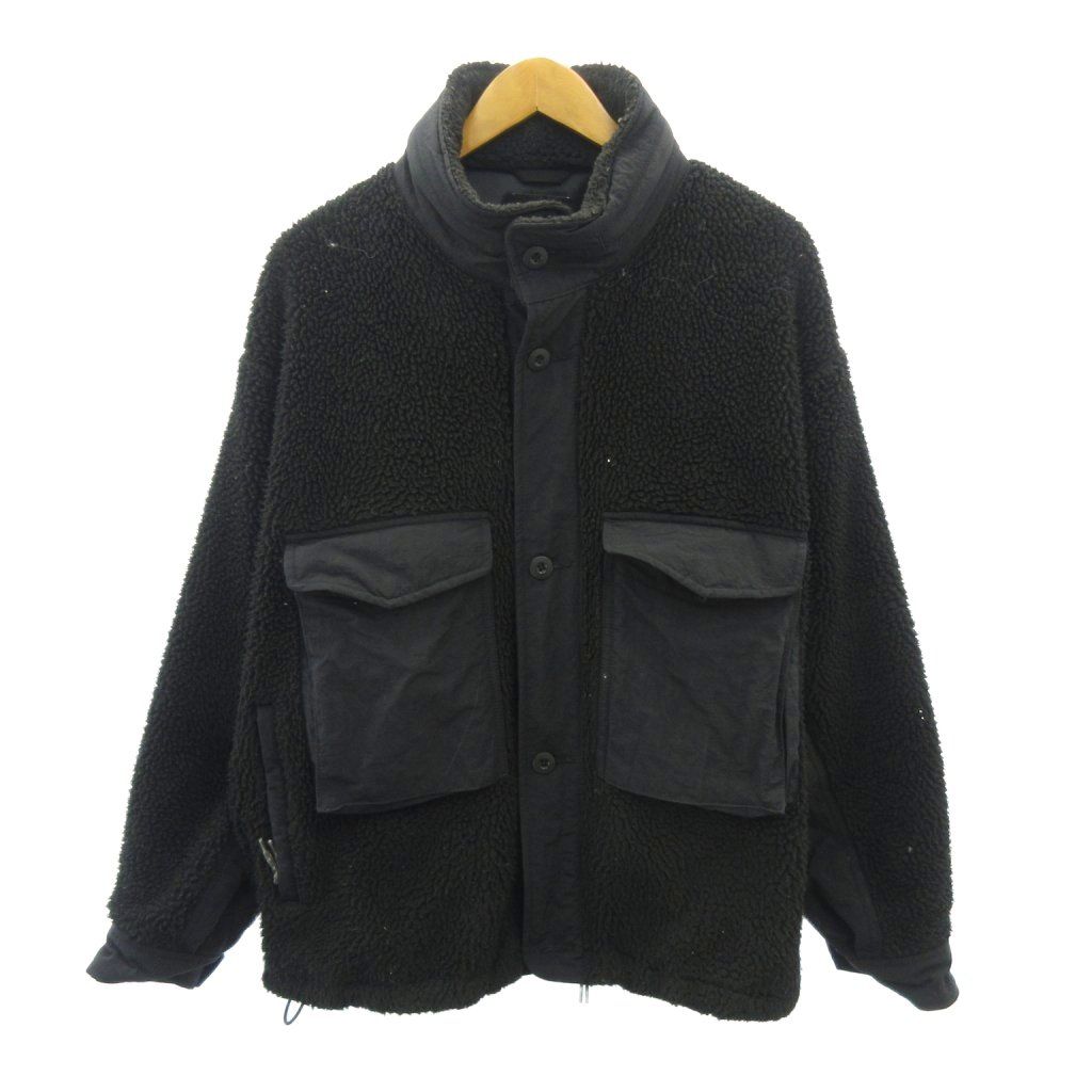 ビームス BEAMS M-65 フリースジャケット ボア ブルゾン 切替 ナイロン L 黒 ブラック 11-18-0033-803 0130