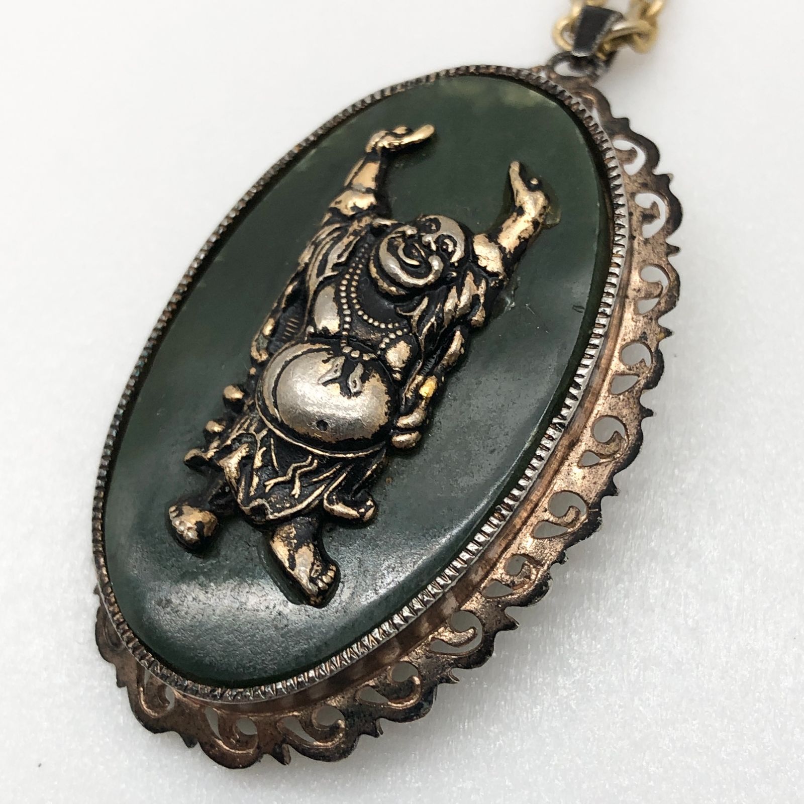 Laughing Buddha ネックレス 布袋様 布袋様 ジェイド 翡翠 ペンダント ブローチ お守り SGKY26-1838
