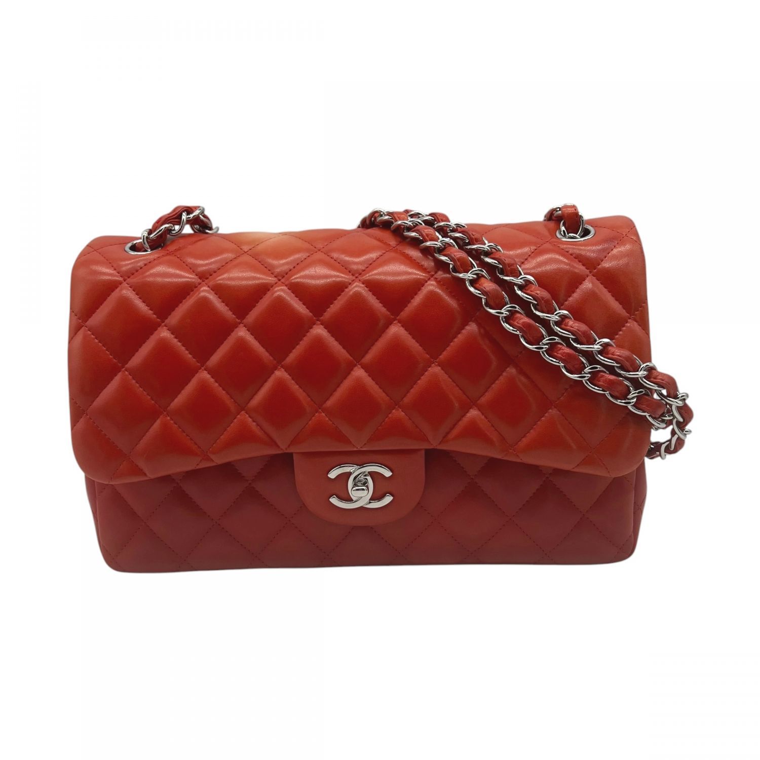 【中古】 CHANEL シャネル A58600 デカマトラッセ 30 クラシック ラージチェーンショルダーバッグ ダブルフラップ 斜め掛け 肩掛け 15番台 ラムスキン 赤 レディース25013870 SA