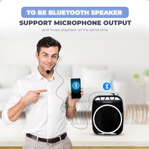W WINBRIDGE 拡声器 ハンズフリー拡声器 小型 ポータブル拡声器 有線ヘッドマイク付き USBドライバ/TFカード対応 イベント 会議 店頭販売 観光ガイドなどに最適 拡声器WB001★m afa0e883
