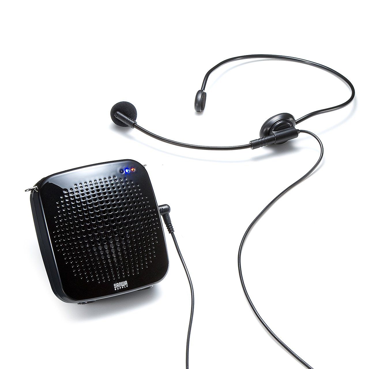 サンワダイレクト ポータブル拡声器 【音楽同時再生で、BGMを流せる！】 マイク付 USB/microSD 対応 ハンズフリー 最大10W 小型 1個 400-SP065★m 706b79f8