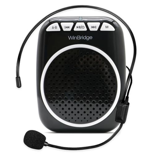 W WINBRIDGE 拡声器 ハンズフリー拡声器 小型 ポータブル拡声器 有線ヘッドマイク付き USBドライバ/TFカード対応 イベント 会議 店頭販売 観光ガイドなどに最適 拡声器WB001★m afa0e883