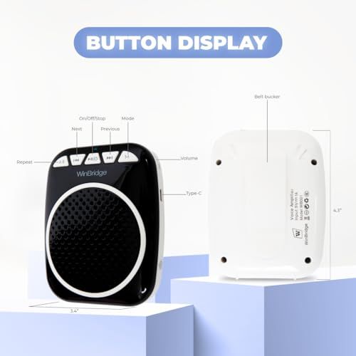 W WINBRIDGE 拡声器 ハンズフリー拡声器 小型 ポータブル拡声器 有線ヘッドマイク付き USBドライバ/TFカード対応 イベント 会議 店頭販売 観光ガイドなどに最適 拡声器WB001★m afa0e883