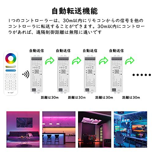 BTF-LIGHTING 2.4 GHz 5 in 1 WiFi PWM LEDコントローラー Alexa/Google Home Assistantと互換性がある 音声制御 APP/リモコン制御可能 コントロール 単色、CCT、RGB、RG c9363299