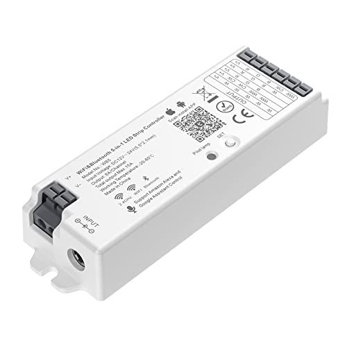 BTF-LIGHTING 2.4 GHz 5 in 1 WiFi PWM LEDコントローラー Alexa/Google Home Assistantと互換性がある 音声制御 APP/リモコン制御可能 コントロール 単色、CCT、RGB、RG c9363299