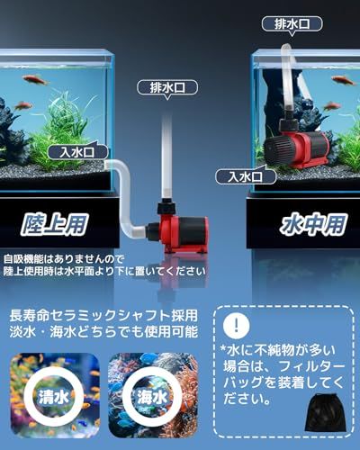 水中ポンプ 排水ポンプ 循環ポンプ 吐出量6000L/H 最大揚程4.5M 45W 100V 50/60Hz通用 20段階流量調整 外部スイッチ 海水用 電動 清水用 家庭用 通常排水/ウェーブ/フィードモード 2mホース/フィルター付き 水 cb174e86 水中ポンプ 排水ポンプ 循環ポンプ 吐出量6000L/H 最大揚程4.5M 45W 100V 50/60Hz通用 20段階流量調整 外部スイッチ 海水用 電動 清水用 家庭用 通常排水/ウェーブ/フィードモード 2mホース/フィルター付き 水 cb174e86