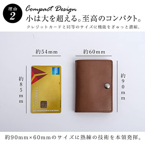 [DomTeporna] 小さい財布 本革 イタリアンレザー コンパクトな三つ折り ミニ財布 小銭入れあり メンズ レディース アンティークブラウン(艶あり)★m 9b9f6c9d