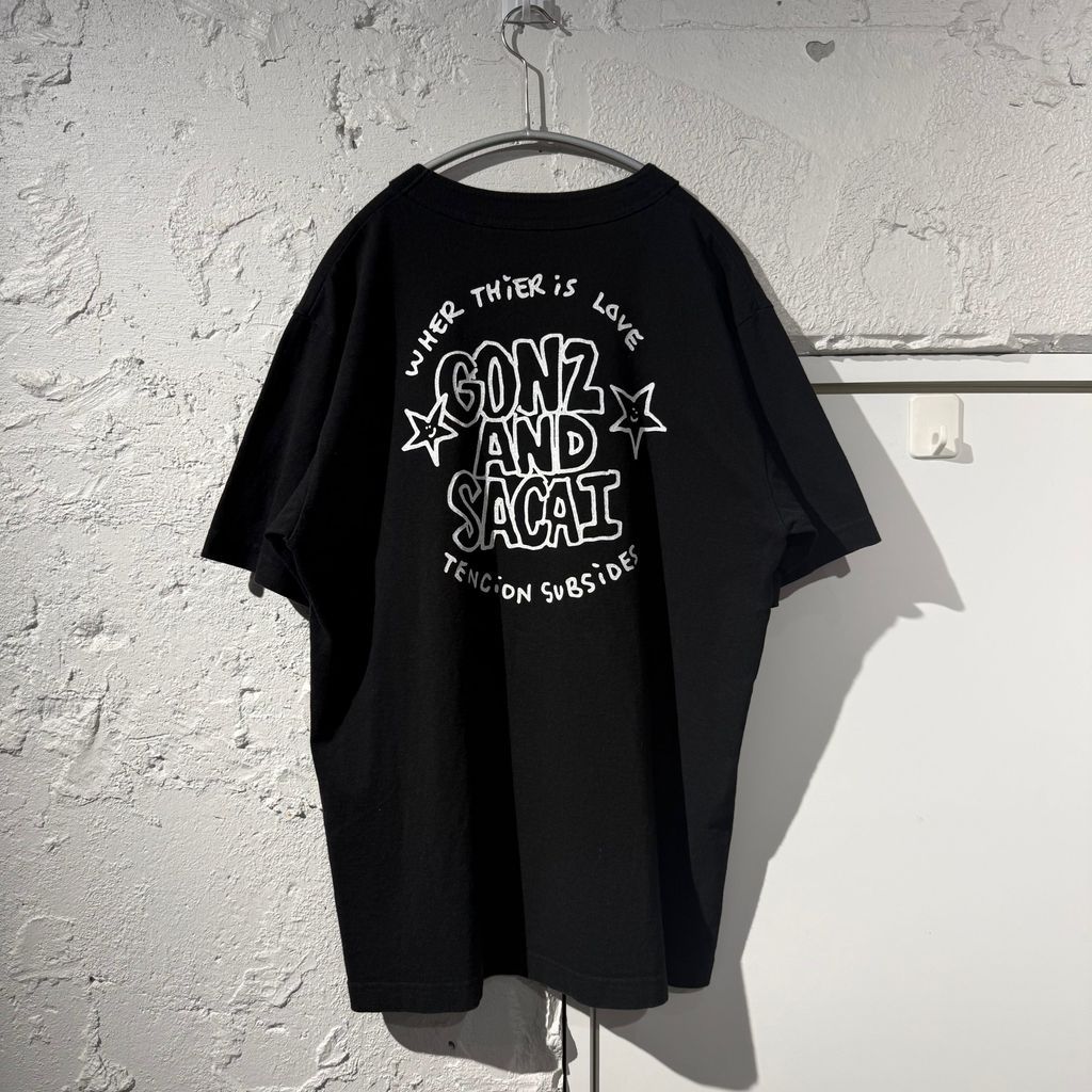 sacai×Gonz サカイ×ゴンズ 24AW GONZ AND SACAI T-shrit 半袖 24-0828S ブラック size:2 【表参道B05】 sacai×Gonz サカイ×ゴンズ 24AW GONZ AND SACAI T-shrit 半袖 24-0828S ブラック size:2 【表参道B05】