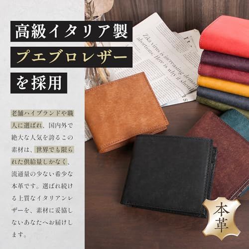 [Boosters]財布 二つ折り財布 さいふ 本革 人気 メンズ 小銭入れ付き ウォレット メンズ ブースターズ プエブロ 薄型 革 大容量 カード 札入れ タバコ★m 5670e52a