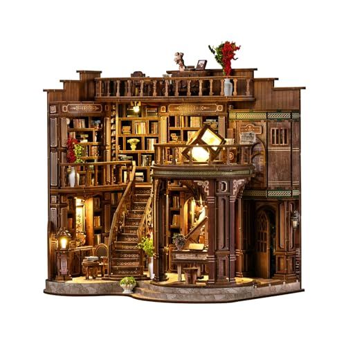 ミニチュアハウス ドールハウス ブックヌック キット 木製 DIY 立体 趣味 手作り(クラシカル図書館)★m 822d2cf4