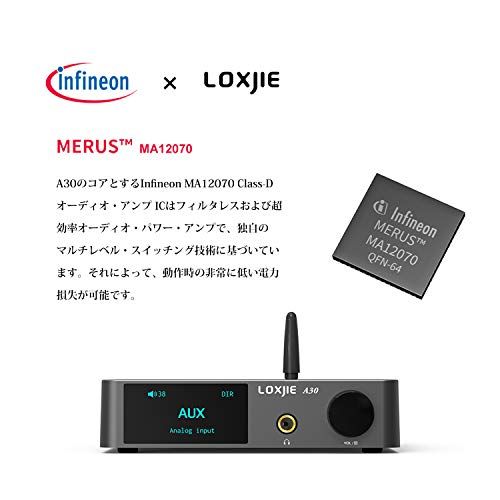 【新品】LOXJIE A30 パワーアンプ HI-FI ステレオ デジタルアンプ DAC ヘッドホンアンプ 一体「MA12070」アンプIC搭載/EQ・高低音調節可能/Bluetooth5.0/Apt-X対応 45e1d713