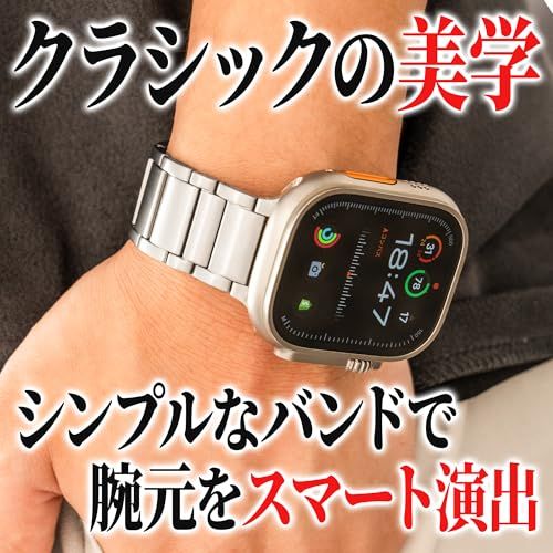 【新品】[BELTIES] 最新対応 スマートウォッチ アップルウォッチバンド 38mm 40mm 41mm 42mm 44mm 45mm 46mm 49mm アップルウォッチ11 シリーズ11 マグネット チタン メタルバンド ベルト メン 68cfae60
